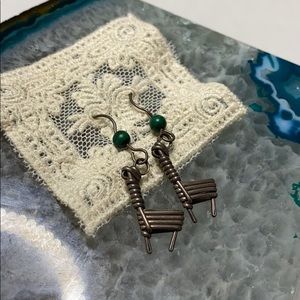 Silver Llama Alpaca wire earrings